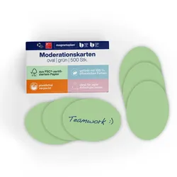 Magnetoplan Moderationskarten Grün oval 192x111mm 500St