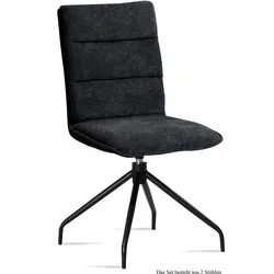 ESSZIMMERSTUHL drehbar (2er-Set) Donata 47x92x60 Schwarz/Anthrazit