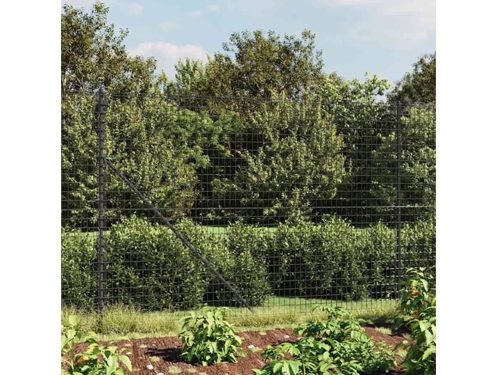 vidaXL Maschendrahtzaun mit Bodenhülsen Anthrazit 1,4x10 m