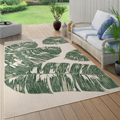 Paco Home Tropical Outdoor Rug Jungle Leaves Design for Patio