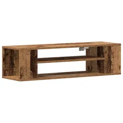 Helloshop26 - Modernes rechteckiges TV-Möbel mit Ablagen Aufbewahrungslösung 100 x 30 x 26 cm in Antikholz