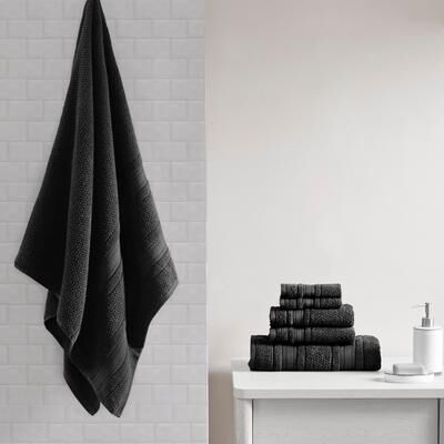 Madison Park Essential Madison Park Adrien 100% Cotton Quick Dry Anti-Microbial Super Soft 6-Piece Bathroom Towel Set