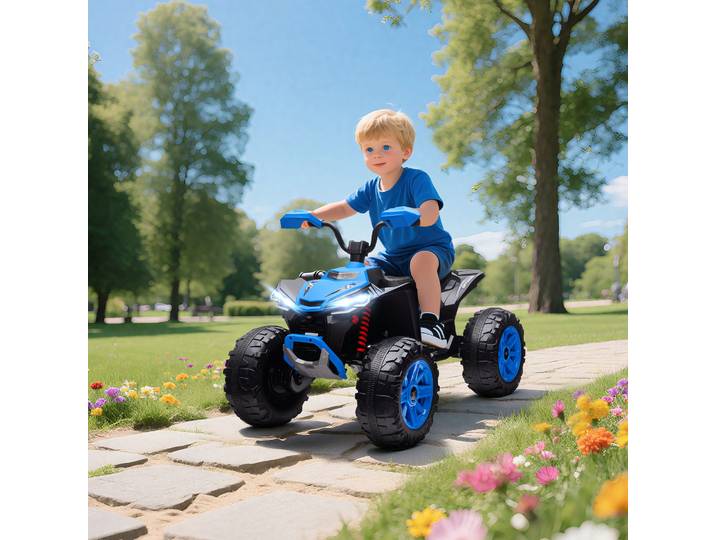 AIYAPLAY Quad Électrique Enfants 24V 4 Roues USB MP3 6,5 km/h