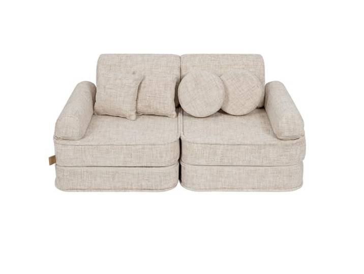 MEOWBABY Kindersofa – Spielsofa für Kinder – Weiche Klappsofa mit Schlaffunktion – Kuschelecke für Kinderzimmer, Cord, Ecru