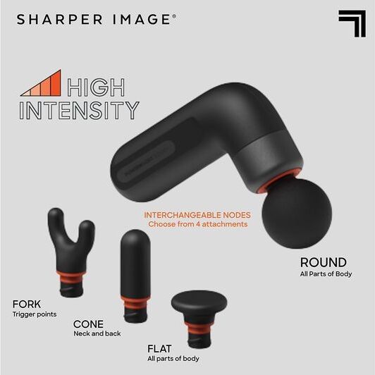 SHARPER IMAGE Power Percussion Move Edge Portable Lite Massage Gun - Black