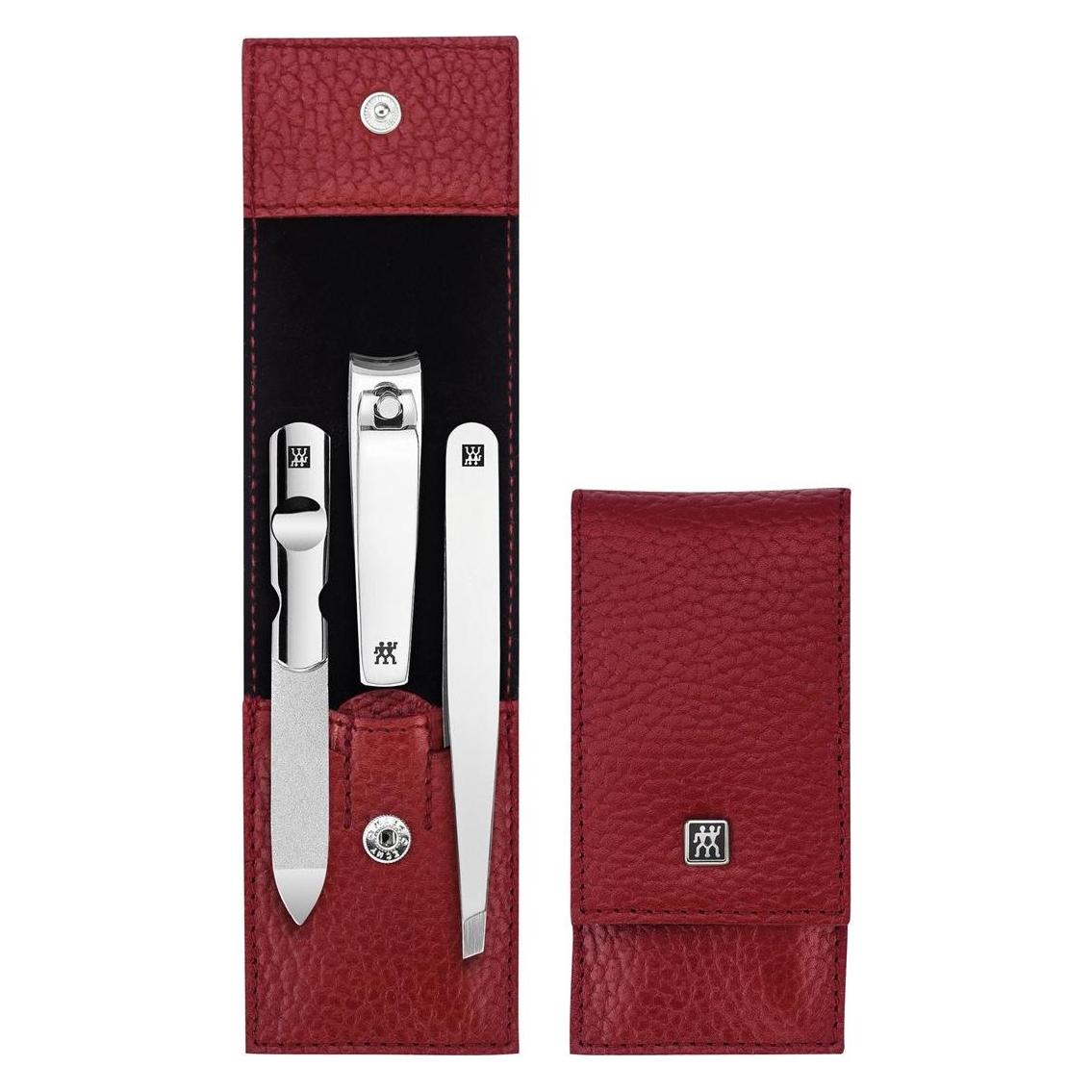 Zwilling Classic Inox Travel Set - Lederetui 3-teilig - Rot (97683-003-0)