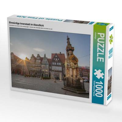 CALVENDO Puzzle Ehrwürdige Innenstadt im Abendlicht | 1000 Teile Lege-Größe 64x48cm Foto-Puzzle für glückliche Stunden