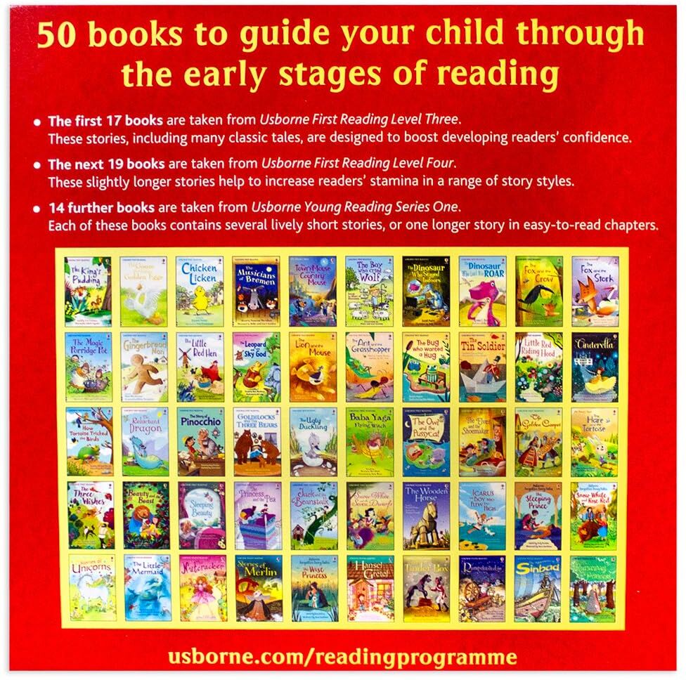 My Reading Library 50 Book Collection Box Set by Usborne - Fairy Tales & Fables - Paperback - Ages 5-7