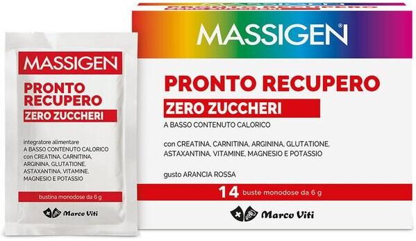 Massigen Pronto Recupero Zero Zuccheri Integratore Vitamine e Minerali 14 Bustine