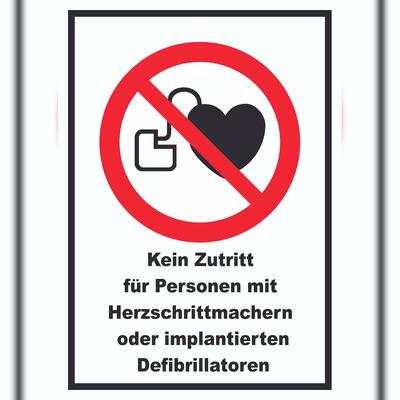 HB-Druck Kein Zutritt für Personen mit Herzschrittmachern oder implantierten Defibrillatoren Schild A5 (148x210mm)