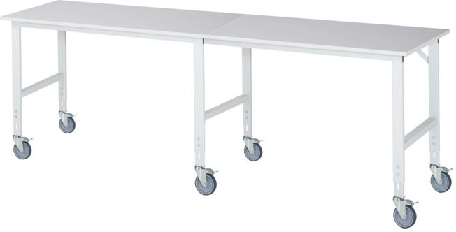 Rau Table de travail mobile (HV) Tom (6 LR), L3000xP800xH910-1230mm, Plateau M 22mm (06-625M80-30-6LF.12)