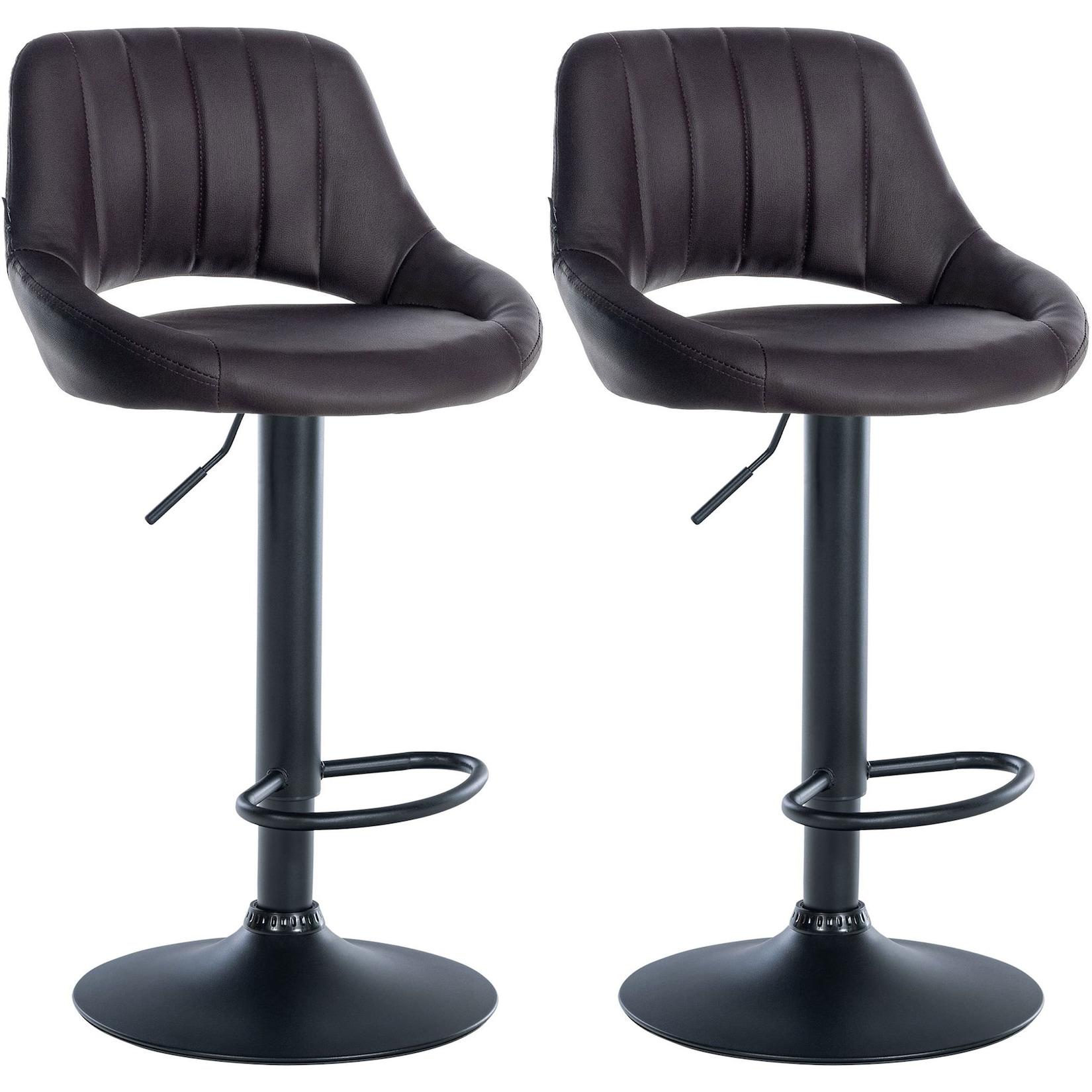CLP 2er Set Barhocker Milet Kunstleder B Farbe: braun, Material Gestell: Metall matt schwarz