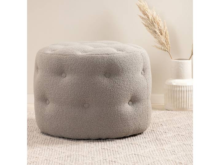 Pouf Benjamin Ø 55cm Gris/Beige