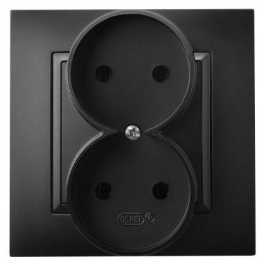 Ospel ARIA Doppelsteckdose schwarz metallic GP-2U (GP-2U/33)