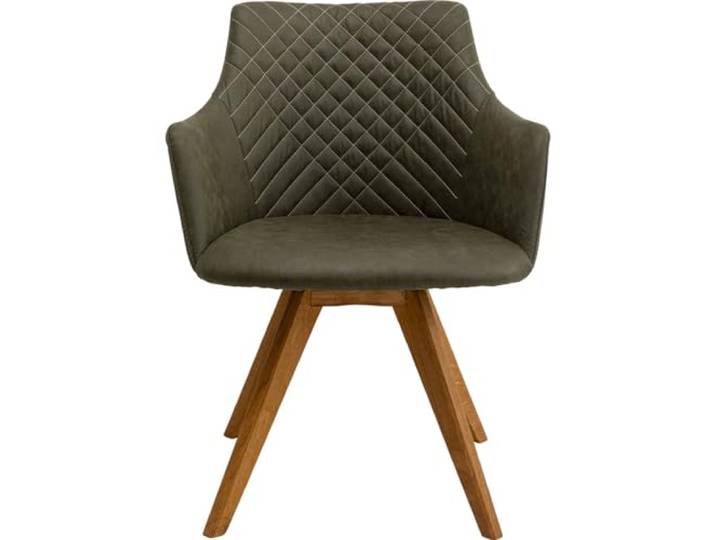 Kare Design Stoel met draaibare armleuningen Coco groen en eiken