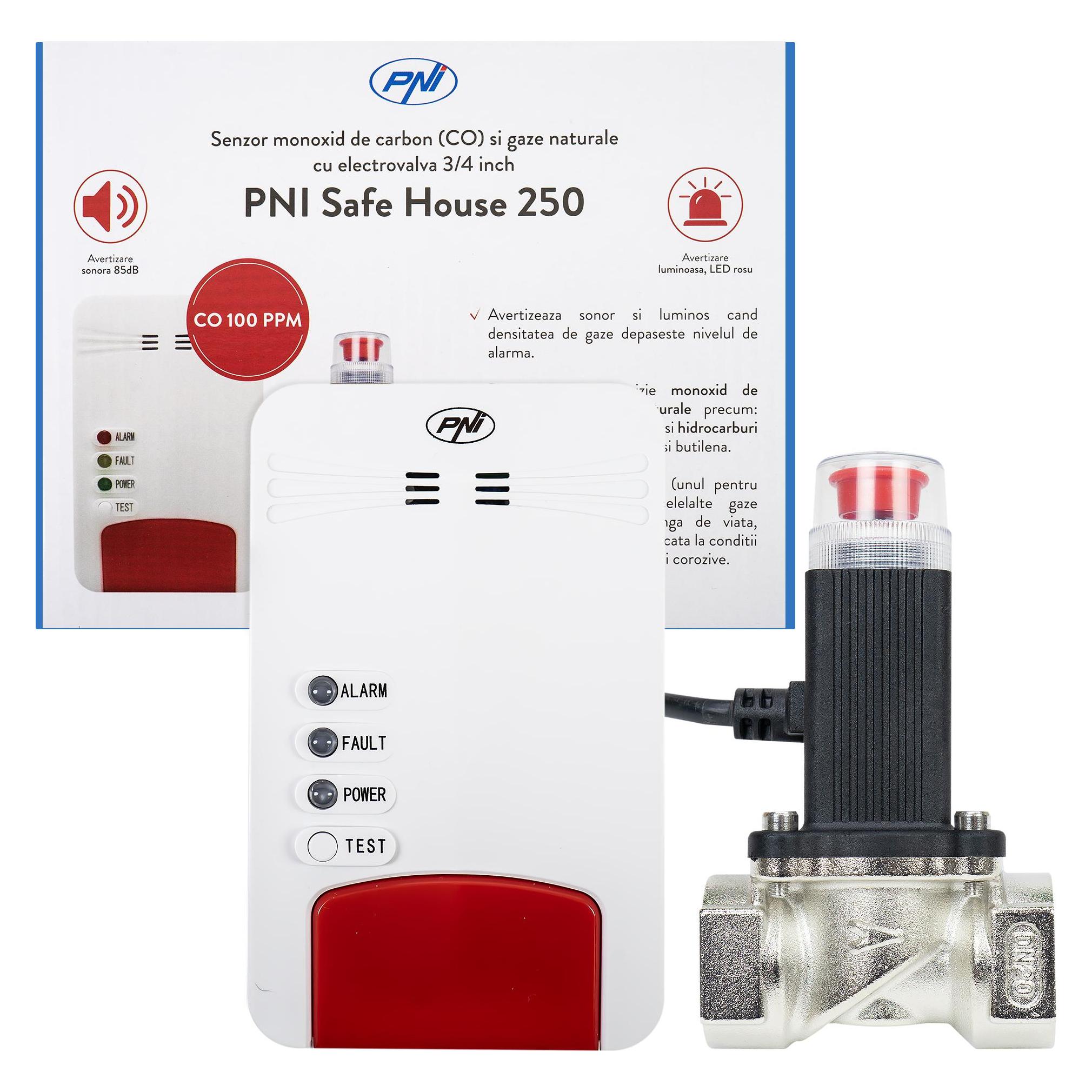 PNI Safe House Dual Gas 250-Paket mit Sensoren für 2 Arten von Kohlenmonoxidgas (CO) und Erdgas und (43698923)