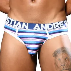 Andrew Christian Almost Naked Newport Mesh Jock Blaugestreift Polyamid Small Herren