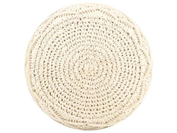 smnyxs Pouf aus Makramee, handgefertigt, 45 x 30 cm, Baumwolle Geflochtene Fußstütze, EPS-Schaumstoffkugeln, vor Sofa oder Sessel, Dekoration für alle Räume