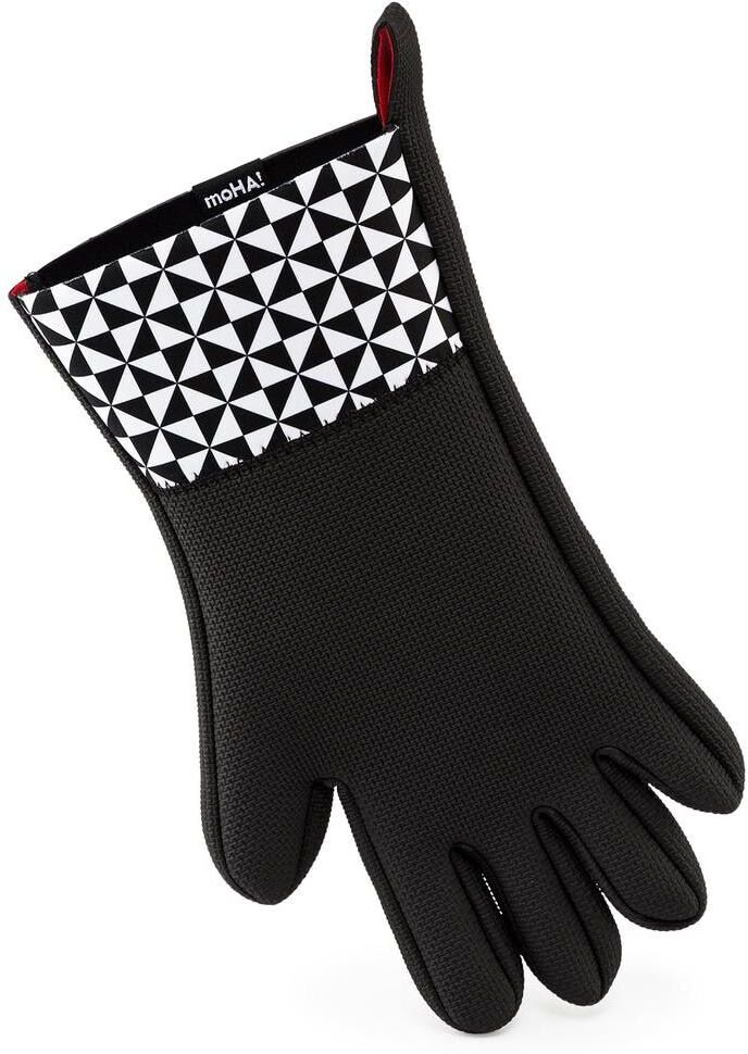 Grillhandschuhe "Moha Top Five Protector", schwarz-weiss (schwarz), Neopren, Topflappen, Grillhandschuhe schwarz Einheitsgröße