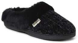 Women's Claire Cable Knit Chenille Clog by Dearfoams in Black (Size XL M)