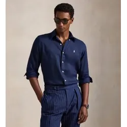Polo Ralph Lauren für Herren. 710966294504 Maßgeschneidertes Leinenhemd navy (M), Lässig, Langarm, Marine