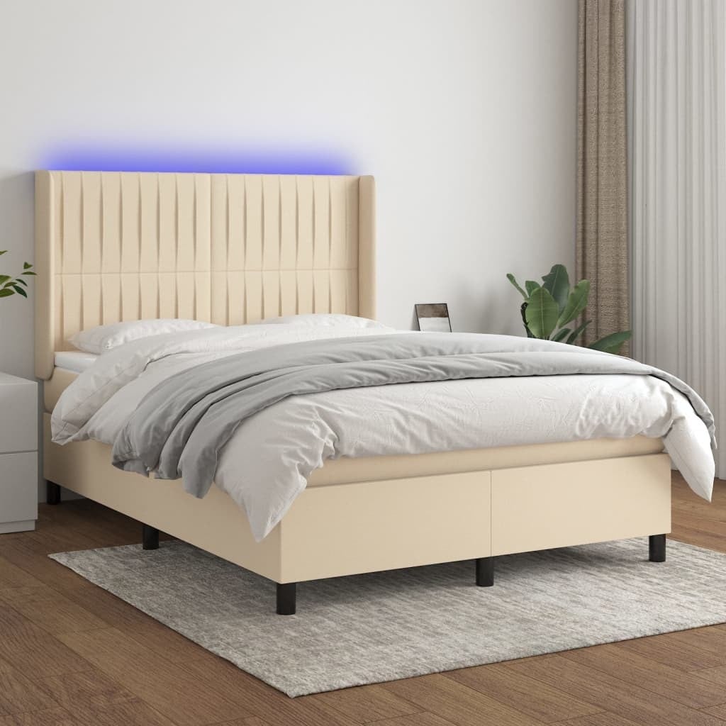 Prolenta Boxspringbed met matras en LED-verlichting, textiel