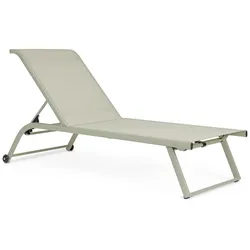 Gartenliege Taylor 2er-Set Aluminium mit Rollen, modern verstellbar, grün Breeze Salbei
