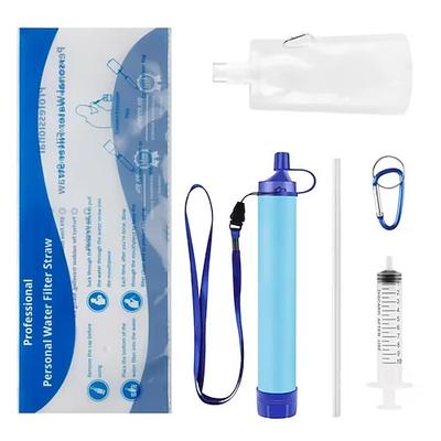 Outdoor-Wasserfilter, persönliche Wasserfilterung, Strohhalm, Notfall-Überlebensausrüstung, Wasserreiniger für Camping, Wandern, Klettern, Rucksackreisen