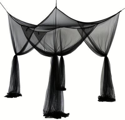 The Handy Homestead Floor To Ceiling Mosquito Net For Bed With Double Opening black