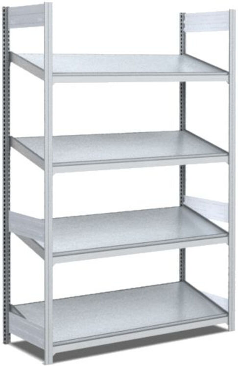 Bito Bereitstellregal schräg L1058xH2000xT524 mm, Grundfeld verzinkt (52958)
