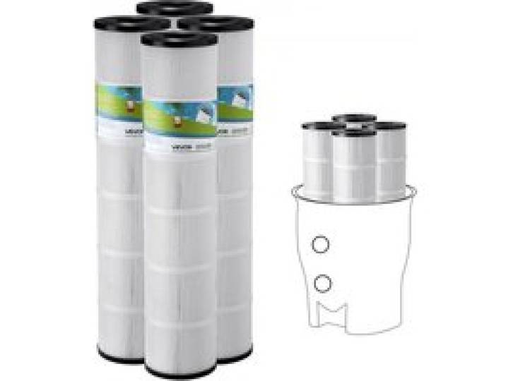 VEVOR Pool Filterkartusche, 4er-Pack, Ersatzfilter 12 m², Wasserfilter, kompatibel mit Pentair CCP520, R173578, PCC130, sicher für Kinder & Haustiere, dreilappig plissiert, leicht zu reinigen