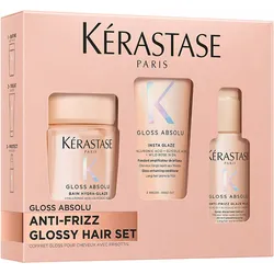 200ml Kérastase Gloss Absolu Anti-Frizz Glossy Hair Set (Shampoo 80ml + Conditioner 75ml + Milk 45ml)
