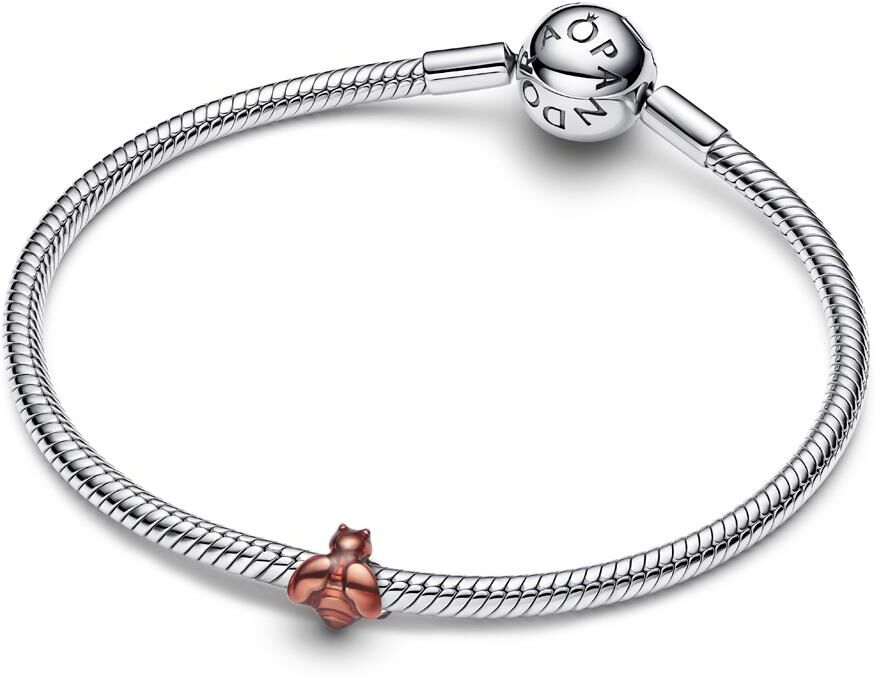 PANDORA Mini Charm Biene Orange, Emaille & Sterling-Silber orange