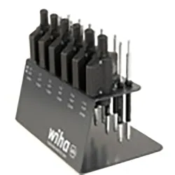 Wiha Drehmoment-Schraubendreher mit Schlüsselgriff Set easyTorque Key Torx , TorxPlus 19-teilges Set fest voreingestellte Drehmomentbegrenzung im Werkbankständer - 47197