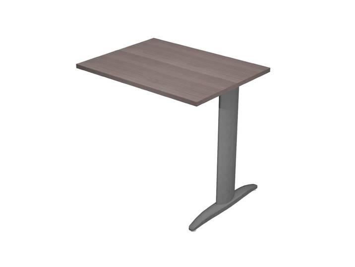 Extension retour pour bureau Pronto Métal - L.80 x P.60 cm - Plateau Cendre - Pied L Anthracite