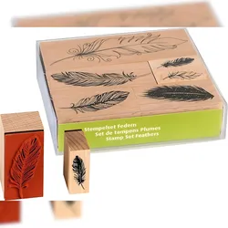 HEYDA 204888685 Stempel-Set Federn 12 x 10 x 3 cm Holz