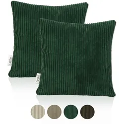 Lycce 2er Set Kissenbezug aus trendigem Cordstoff (40 x 40 cm)