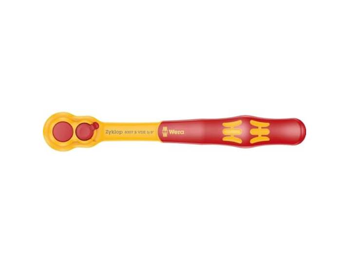 Wera 05004966001 Cliquet Zyklop Vde 8007 B Isolé avec Inverseur\, Rouge\, 3/8