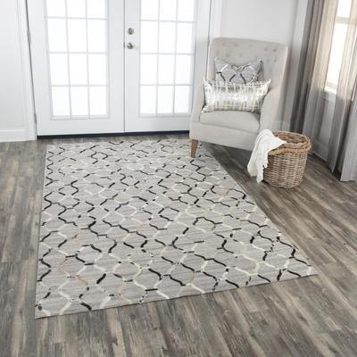 Rizzy Wild Thing Gray Geometric Hand-Woven Wool Area Rug