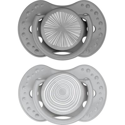 Difrax Fopspeen Dynamic Harmony L.Grey - D.Grey 0-3m 2 St Schnuller