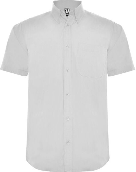 Chemise à manches courtes publicitaire en popeline Aifos blanc XXXL