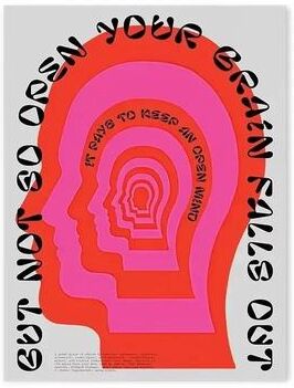 Uplifted Goods "Modern Abstract ""Open Your Mind"" Blue Waves Art Print b 15.75 X 23.62 In unframed"