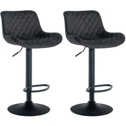 CLP 2er Set Barhocker Minosa Samt   Farbe: schwarz, Material: Samt