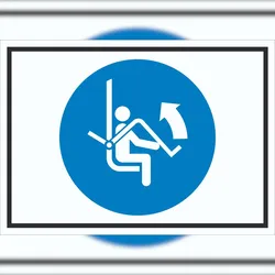 HB-Druck Sicherheitsbügel des Sessellifts öffnen Symbol Schild A0 (841x1189mm)