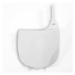 UFO, Motorrad Zubehör, UFO-Nummernschild für Kawasaki KXF 250 '09-'12, KXF 450 '09-'12, weiss - ersetzt KA04707047