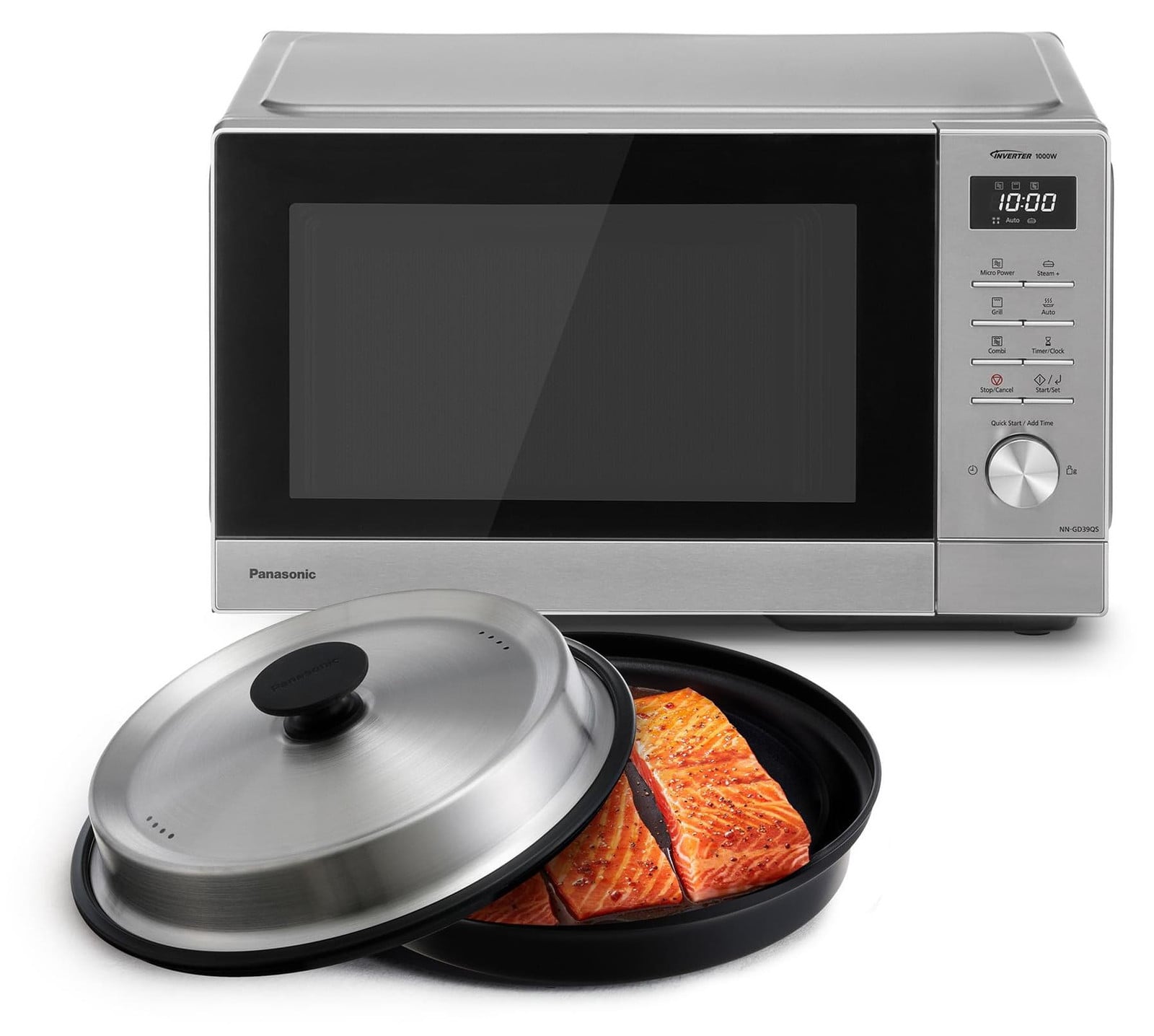 Panasonic NN-GD39QSEPG grill-magnetron met Steam+ pan, 29 liter, 1000 watt