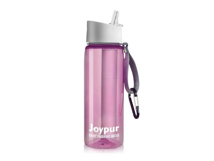 LuxusKollektion Trinkflasche Wasserfilter Flasche 650mL Rosa, 5-Stufen, Kompass