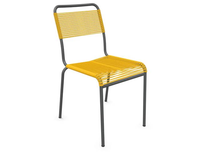 Spaghetti-Stuhl Rigi von Schaffner / Farbe: Gelb / Grösse: 49 x 61 cm