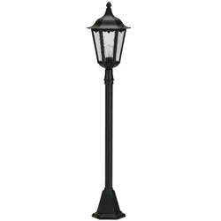 Albert Wegeleuchte Landhausstil Typ Nr. 4142, Höhe 115cm, E27 QA55 max.57W, Alu-Guss / Kathedralglas, schwarz ALB-664142