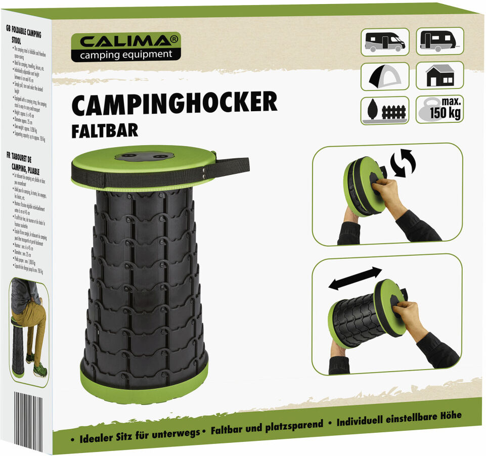 Calima Campinghocker faltbar schwarz/grün 26 x 26 cm